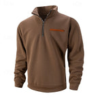 Quarter-Zip Pullover Sweatshirt Men's Stand Collar Long Sleeve – Casual, Office, Holiday, Gift