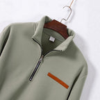 Quarter-Zip Pullover Sweatshirt Men's Stand Collar Long Sleeve – Casual, Office, Holiday, Gift