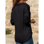 Quarter-Zip Pullover Top Women's Gray Long Sleeve Collared Sweatshirt – Casual, Office