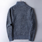 Quarter-Zip Sweater Men's Knit Stand Collar Pullover Blue – Casual, Office, Winter, Gift