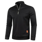 Quarter-Zip Sweater Men's Marled Knit Long Sleeve Stand Collar Pullover – Casual, Office