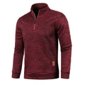 Quarter-Zip Sweater Men's Marled Knit Long Sleeve Stand Collar Pullover – Casual, Office