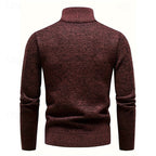 Quarter-Zip Sweater Men's Stand-Collar Knit Pullover Long Sleeve – Casual, Office