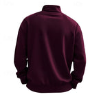Quarter-Zip Sweatshirt Men's Gray Stand Collar Pullover – Casual, Office · Faylori