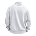 Quarter-Zip Sweatshirt Men's Gray Stand Collar Pullover – Casual, Office · Faylori
