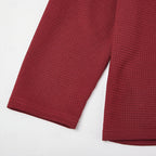 Quarter-Zip Waffle Knit Pullover Men's Long Sleeve Sweater with Chest Pocket – Casual, Office