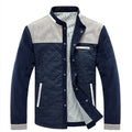 Quilted Jacket Men's Stand Collar Color Block Baseball Coat – Casual, Office, Gift