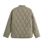 Quilted Jacket Women's Button-Up with Leopard Print Lining – Casual, Office, Holiday, Gift