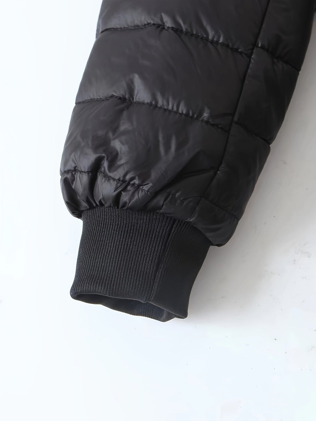 Quilted Longline Puffer Coat Women's Black Fleece-Lined Zip-Up – Winter, Casual, Everyday Outerwear