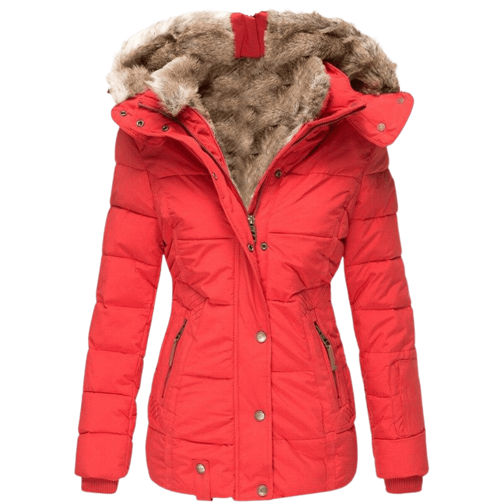 Quilted Parka Women's Black Faux Fur Hood Winter Jacket – Casual, Gift, Everyday Warmth