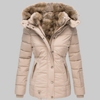 Quilted Parka Women's Black Faux Fur Hood Winter Jacket – Casual, Gift, Everyday Warmth