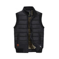 Quilted Puffer Vest Men's Fleece-Lined Stand Collar Sleeveless Gilet – Casual, Winter Outdoor Warmth