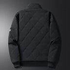 Quilted Winter Jacket Men's Fleece-Lined Stand Collar Brown – Casual, Warm Everyday Outerwear
