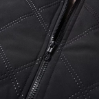 Quilted Winter Jacket Men's Fleece-Lined Stand Collar Brown – Casual, Warm Everyday Outerwear