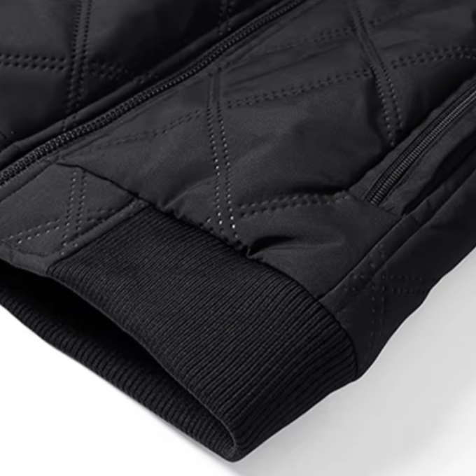 Quilted Winter Jacket Men's Fleece-Lined Stand Collar Brown – Casual, Warm Everyday Outerwear