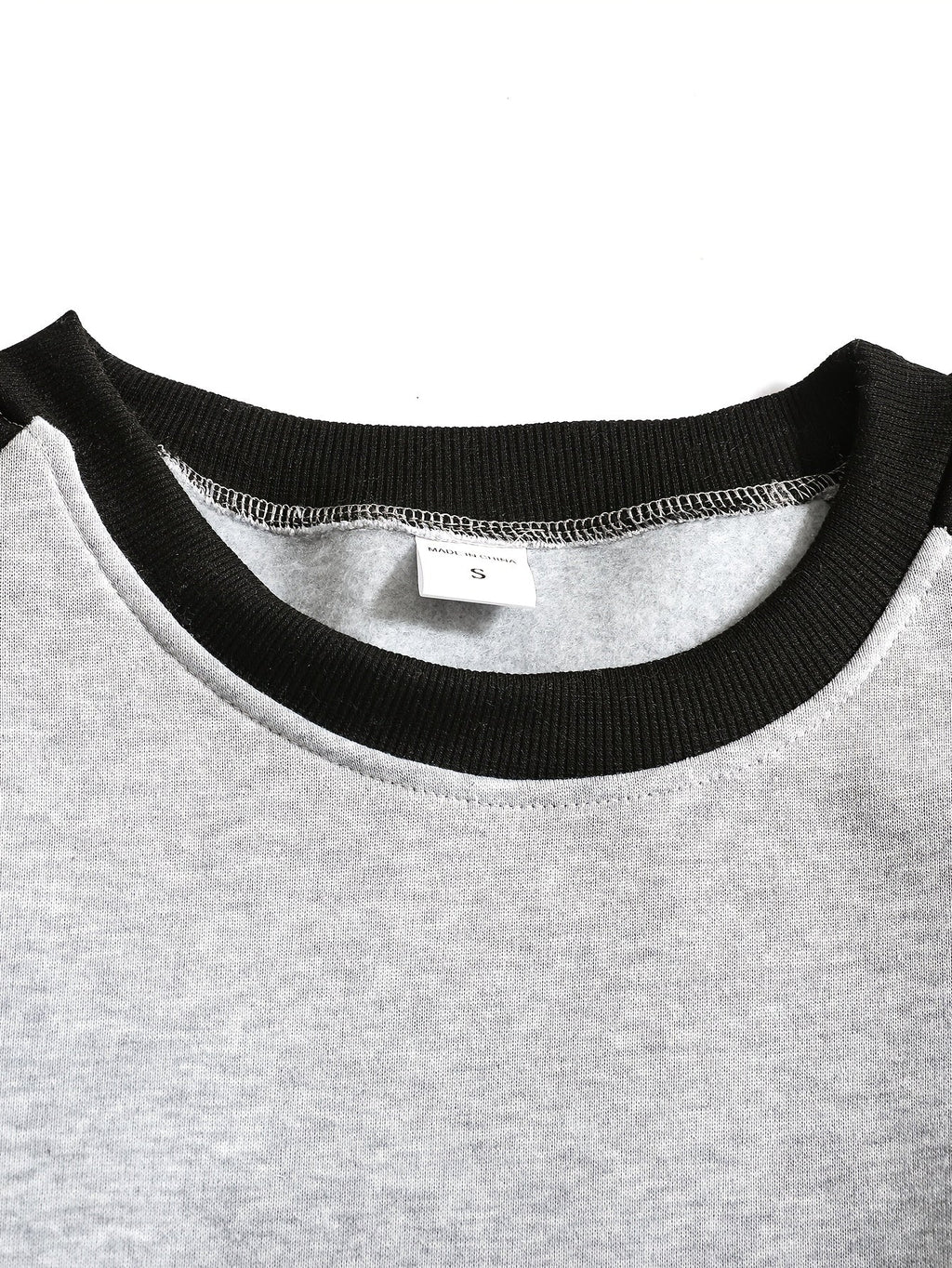 Raglan Crew Neck Sweatshirt Men's Gray Black Colorblock Pullover – Casual, Everyday Layering