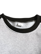 Raglan Crew Neck Sweatshirt Men's Gray Black Colorblock Pullover – Casual, Everyday Layering