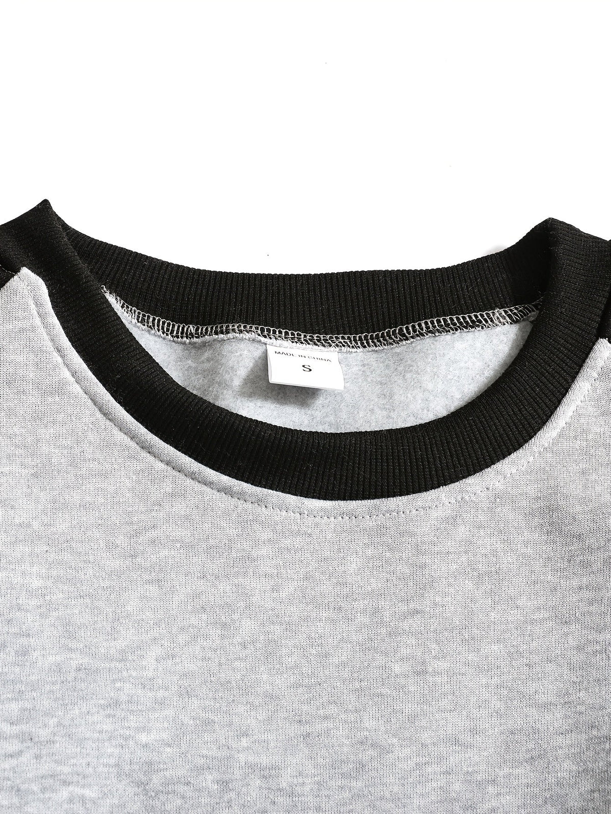 Raglan Crew Neck Sweatshirt Men's Gray Black Colorblock Pullover – Casual, Everyday Layering