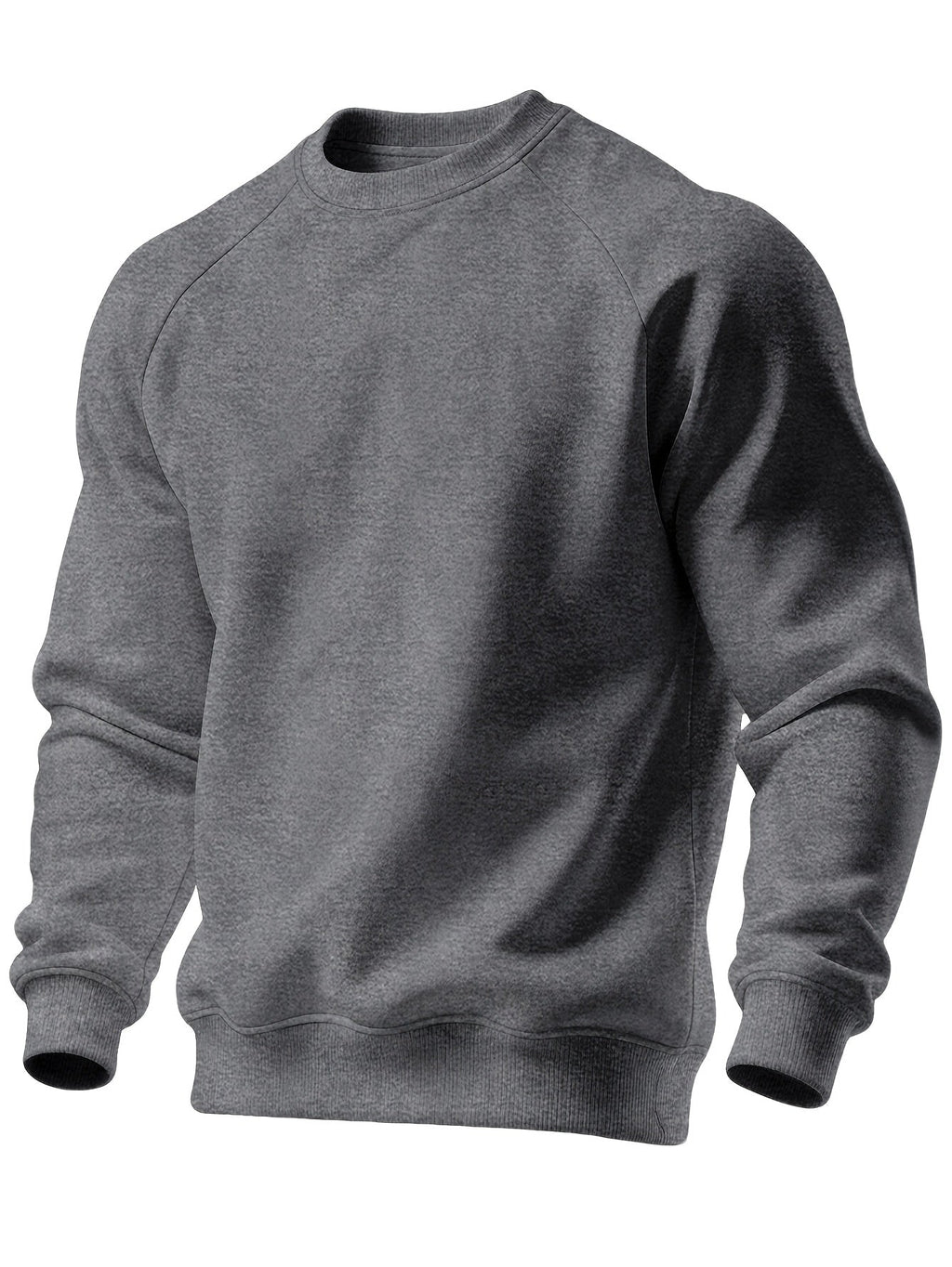 Raglan Crew Neck Sweatshirt Men's Gray Black Colorblock Pullover – Casual, Everyday Layering