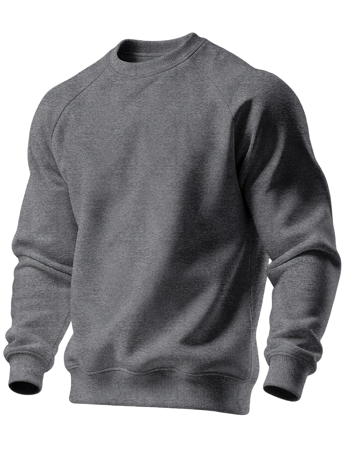 Raglan Crew Neck Sweatshirt Men's Gray Black Colorblock Pullover – Casual, Everyday Layering