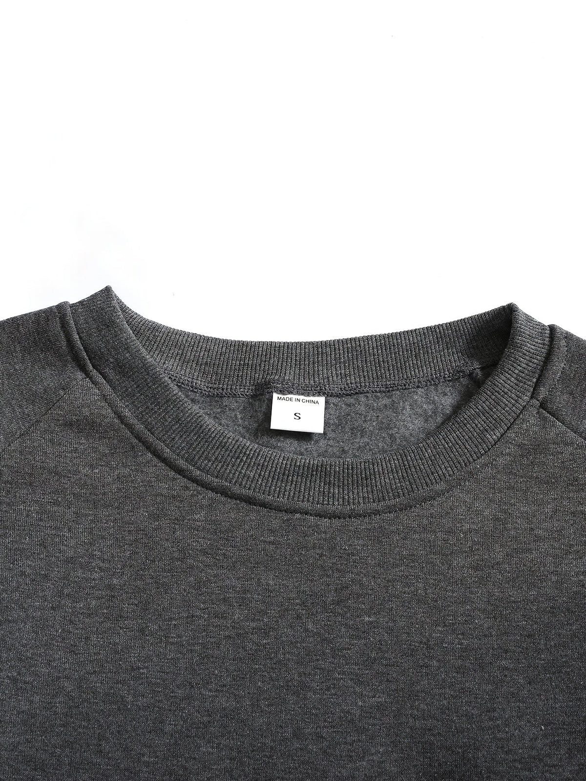 Raglan Crew Neck Sweatshirt Men's Gray Black Colorblock Pullover – Casual, Everyday Layering