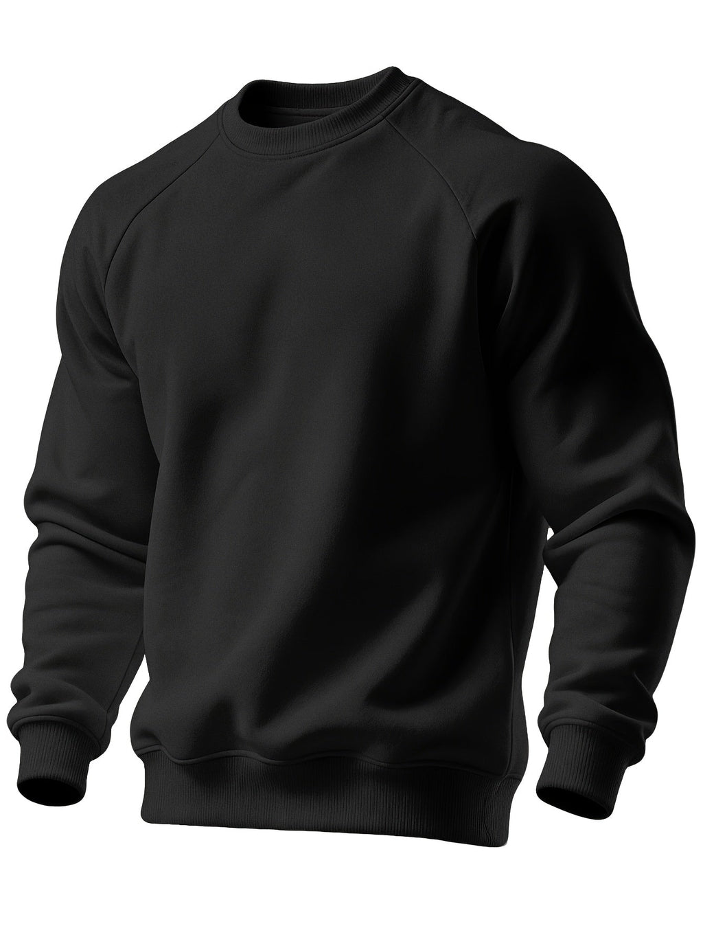 Raglan Crew Neck Sweatshirt Men's Gray Black Colorblock Pullover – Casual, Everyday Layering