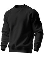 Raglan Crew Neck Sweatshirt Men's Gray Black Colorblock Pullover – Casual, Everyday Layering