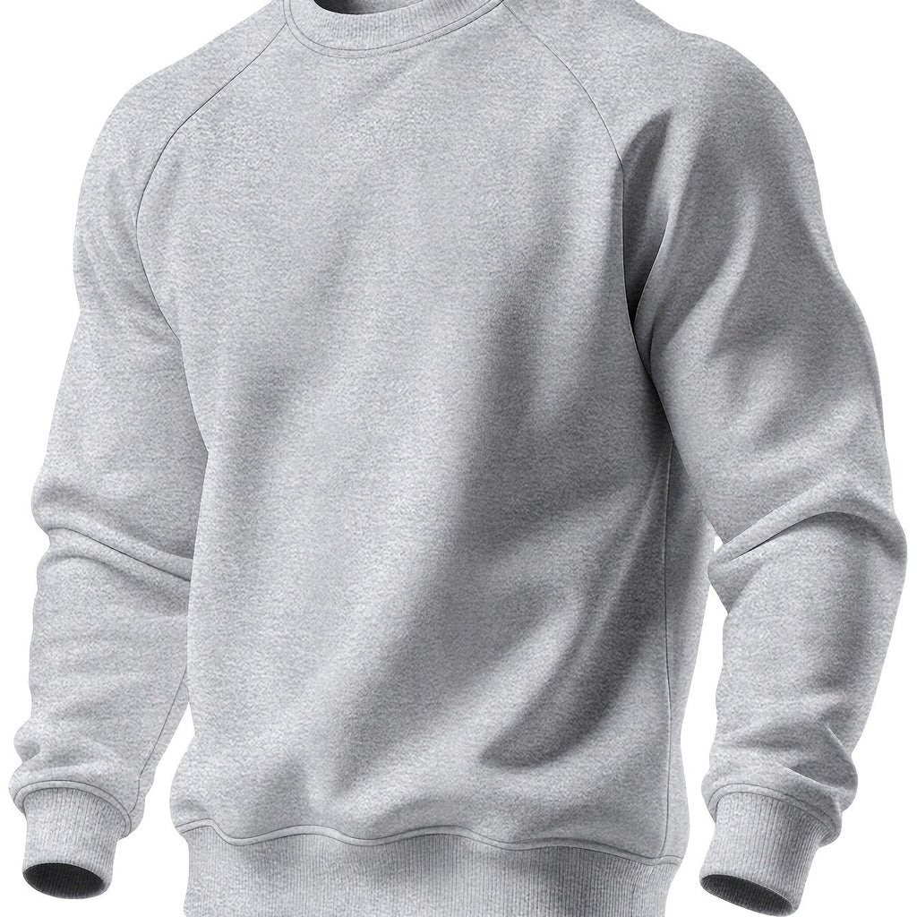 Raglan Crew Neck Sweatshirt Men's Gray Black Colorblock Pullover – Casual, Everyday Layering