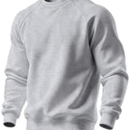 Raglan Crew Neck Sweatshirt Men's Gray Black Colorblock Pullover – Casual, Everyday Layering