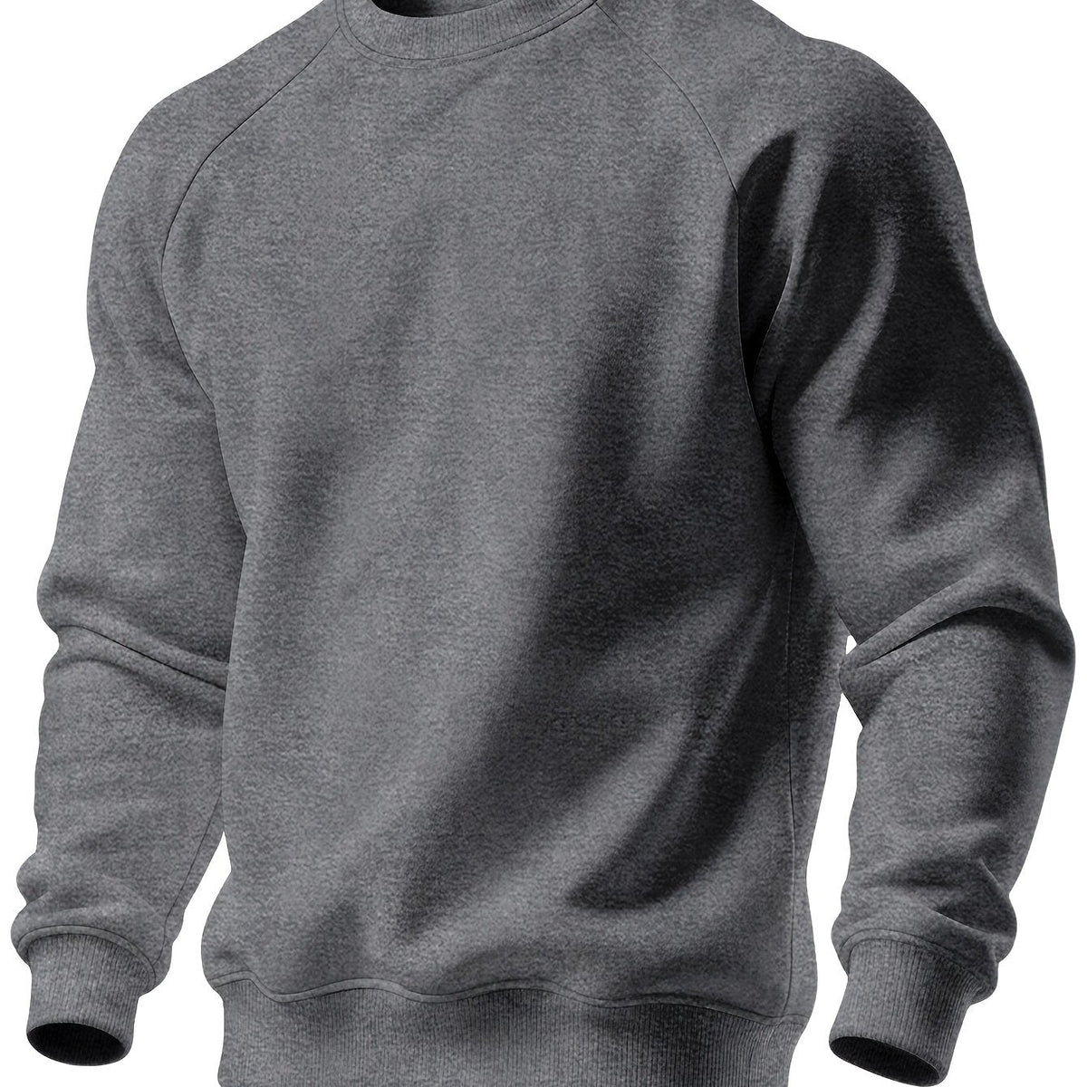 Raglan Crew Neck Sweatshirt Men's Gray Black Colorblock Pullover – Casual, Everyday Layering