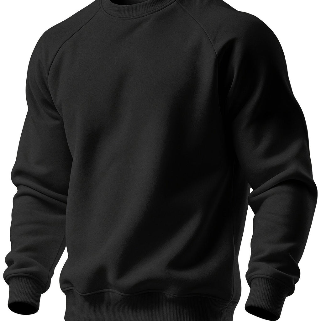 Raglan Crew Neck Sweatshirt Men's Gray Black Colorblock Pullover – Casual, Everyday Layering