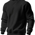 Raglan Crew Neck Sweatshirt Men's Gray Black Colorblock Pullover – Casual, Everyday Layering