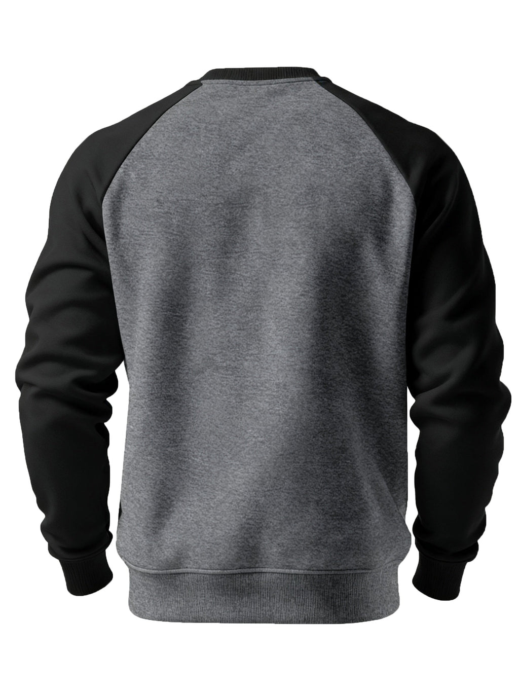 Raglan Crew Neck Sweatshirt Men's Gray Black Colorblock Pullover – Casual, Everyday Layering
