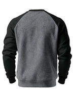 Raglan Crew Neck Sweatshirt Men's Gray Black Colorblock Pullover – Casual, Everyday Layering