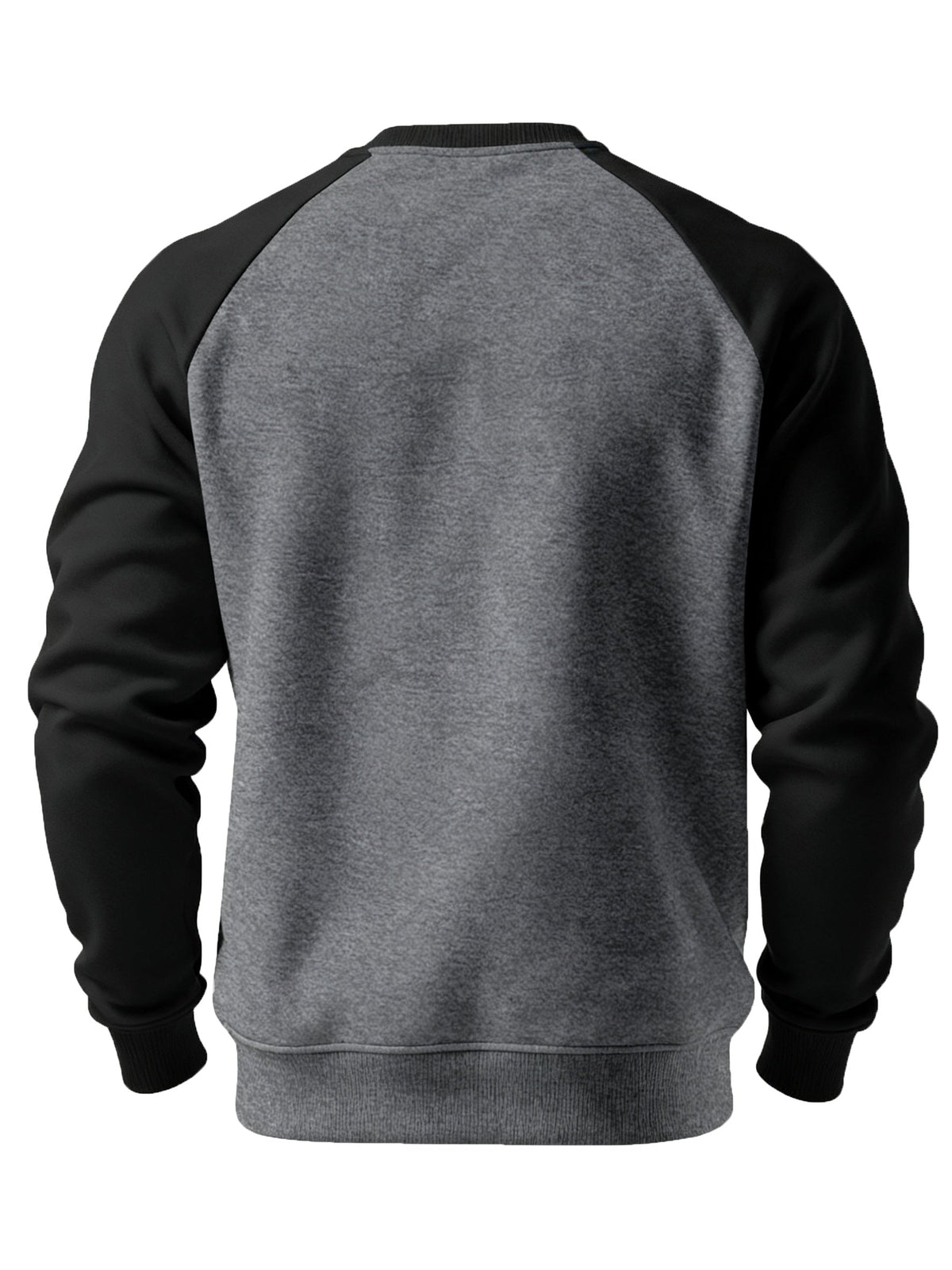 Raglan Crew Neck Sweatshirt Men's Gray Black Colorblock Pullover – Casual, Everyday Layering