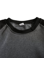 Raglan Crew Neck Sweatshirt Men's Gray Black Colorblock Pullover – Casual, Everyday Layering