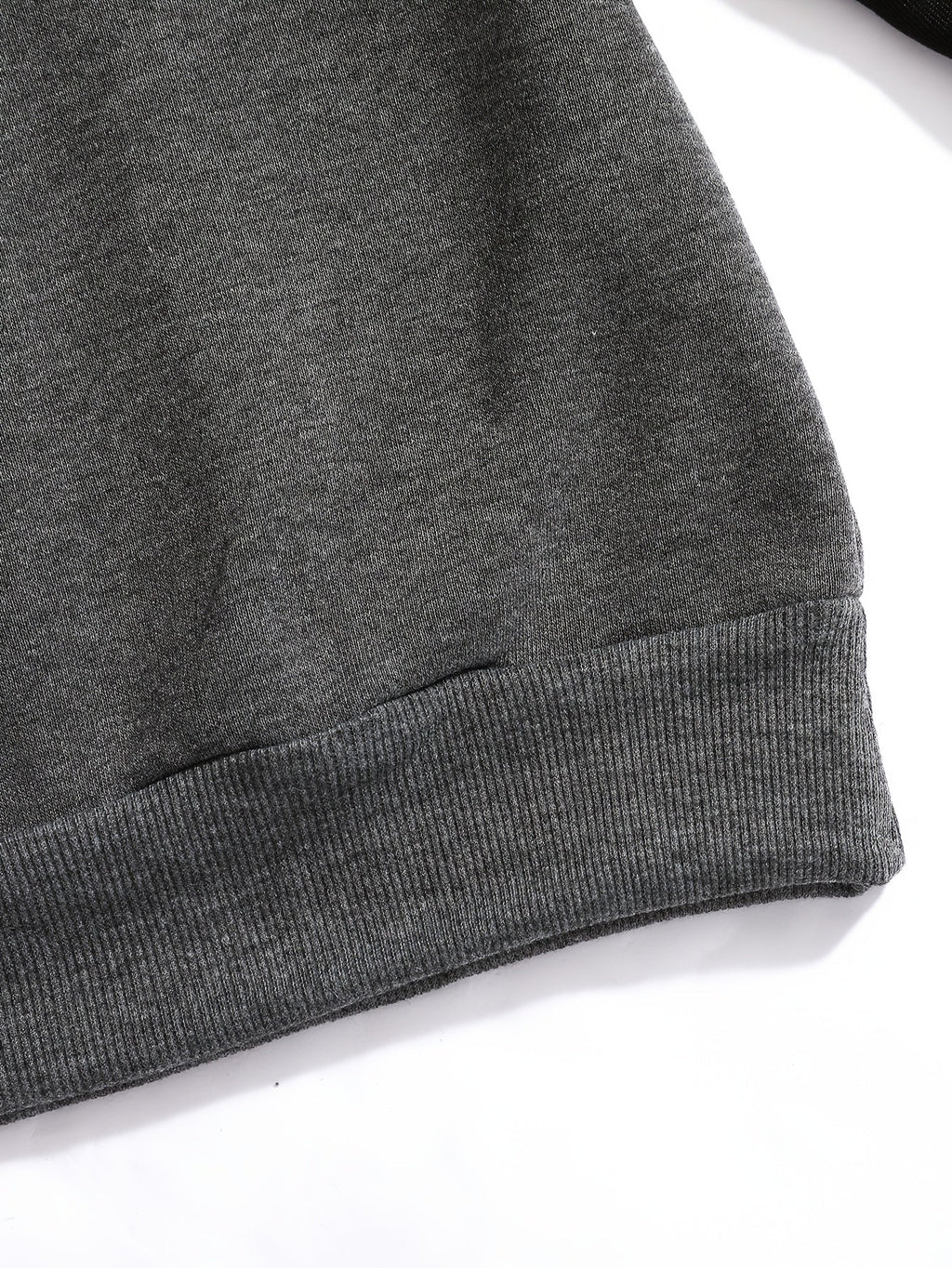 Raglan Crew Neck Sweatshirt Men's Gray Black Colorblock Pullover – Casual, Everyday Layering