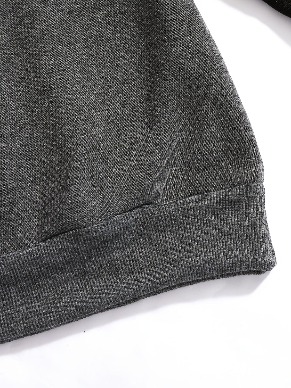 Raglan Crew Neck Sweatshirt Men's Gray Black Colorblock Pullover – Casual, Everyday Layering