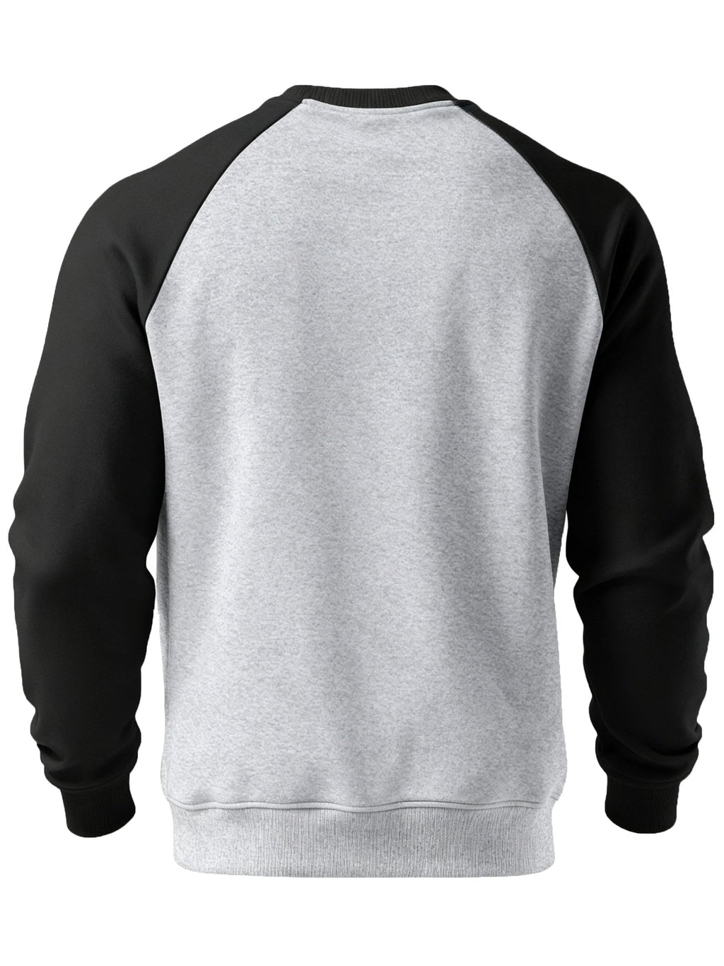 Raglan Crew Neck Sweatshirt Men's Gray Black Colorblock Pullover – Casual, Everyday Layering