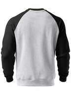 Raglan Crew Neck Sweatshirt Men's Gray Black Colorblock Pullover – Casual, Everyday Layering