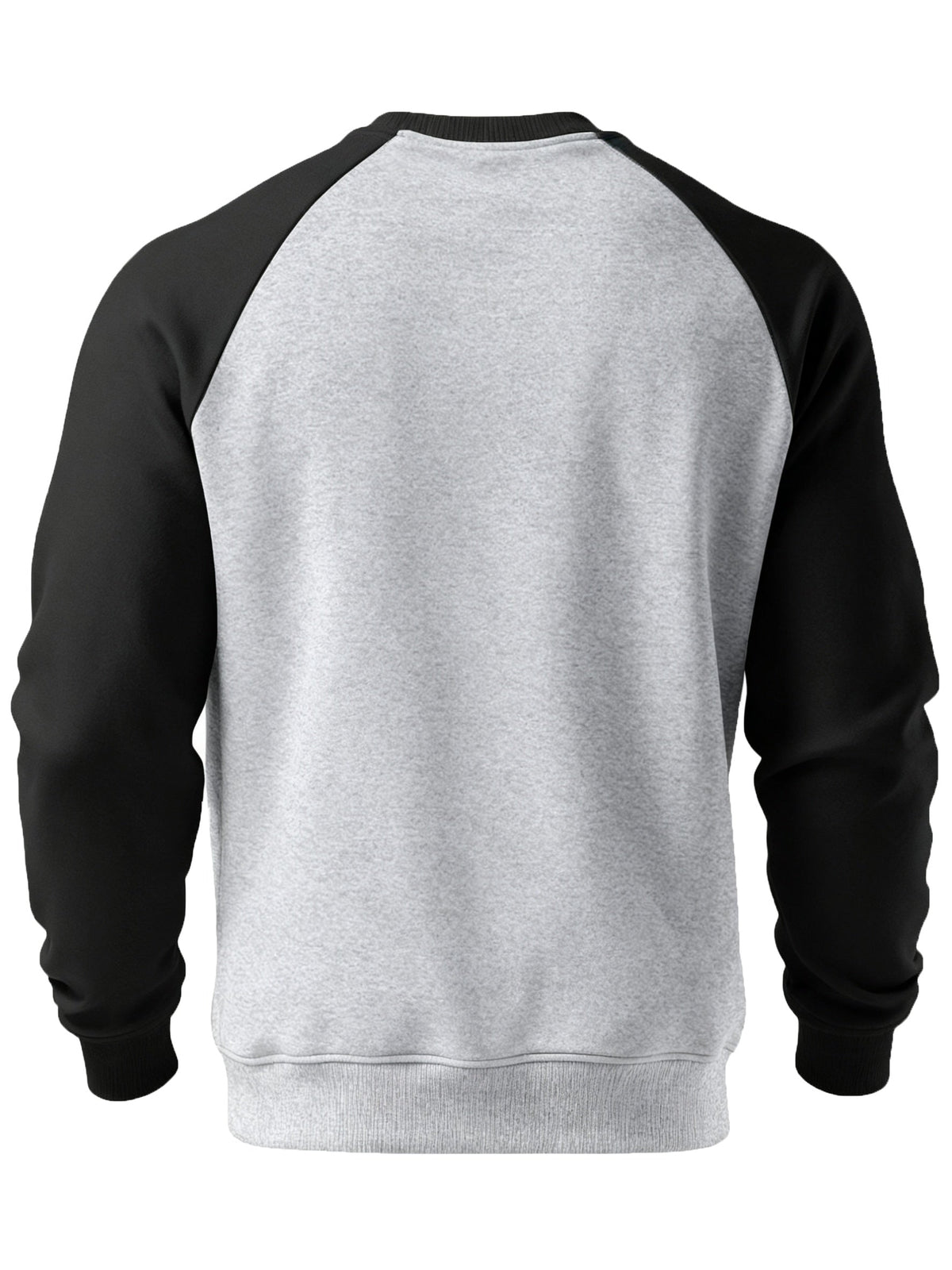Raglan Crew Neck Sweatshirt Men's Gray Black Colorblock Pullover – Casual, Everyday Layering