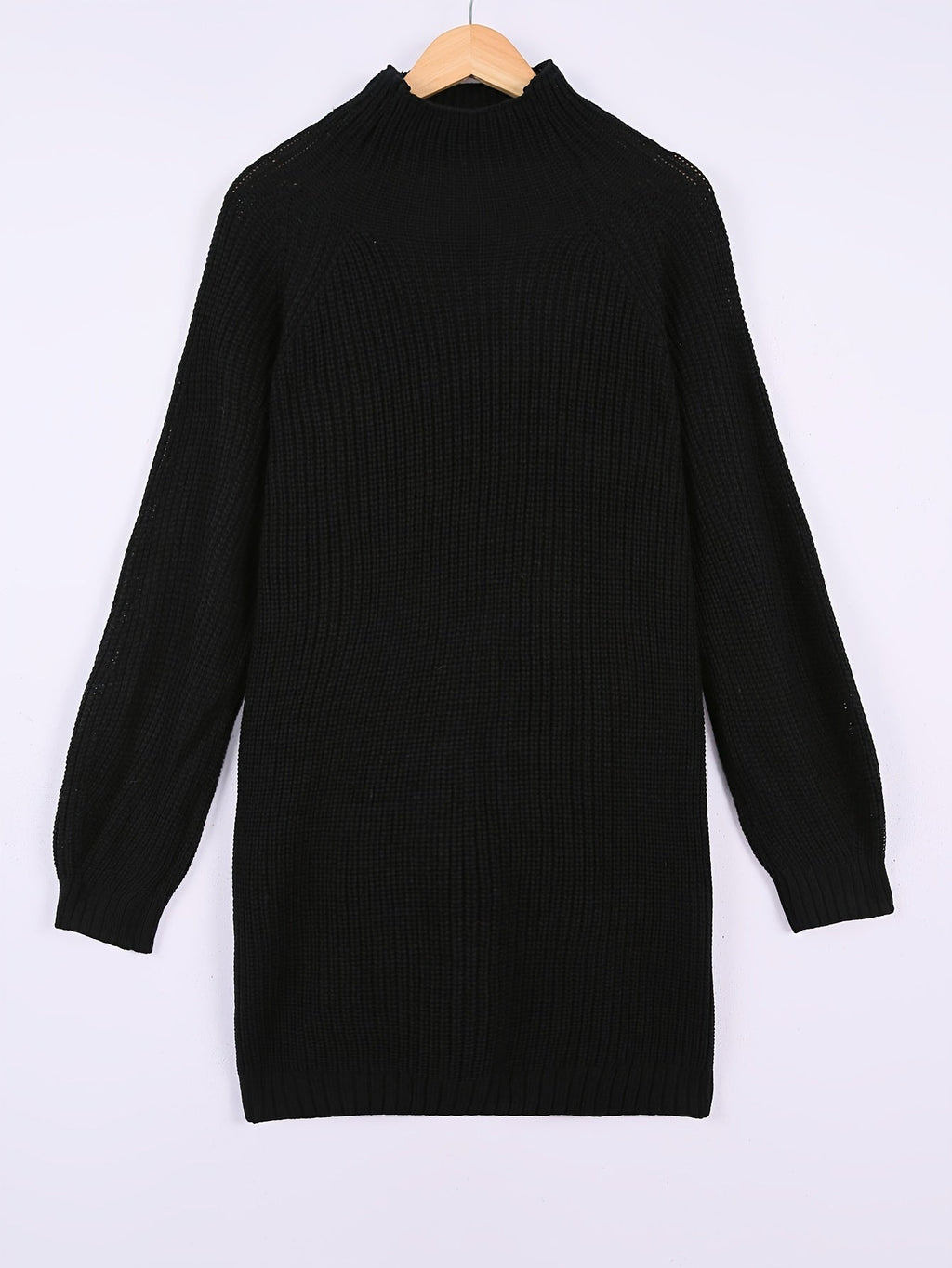 Ribbed Knit Sweater Dress Women's Half-Turtleneck Oversized Long Sleeve – Casual, Office, Holiday, Gift