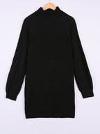 Ribbed Knit Sweater Dress Women's Half-Turtleneck Oversized Long Sleeve – Casual, Office, Holiday, Gift