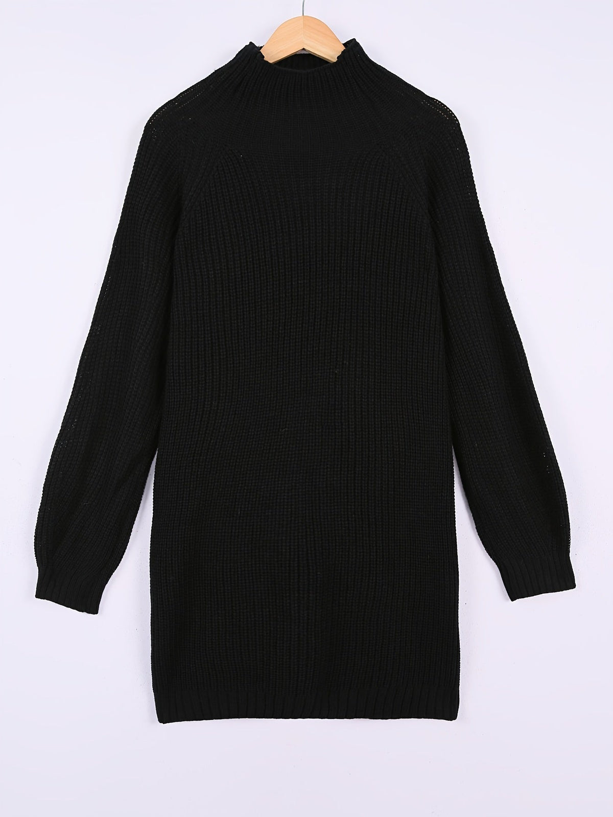 Ribbed Knit Sweater Dress Women's Half-Turtleneck Oversized Long Sleeve – Casual, Office, Holiday, Gift