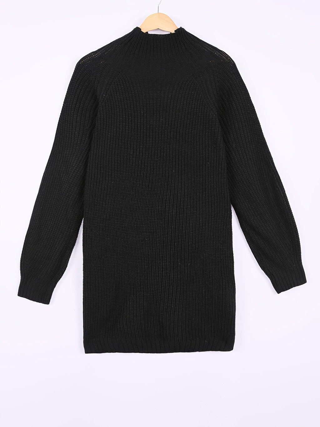 Ribbed Knit Sweater Dress Women's Half-Turtleneck Oversized Long Sleeve – Casual, Office, Holiday, Gift