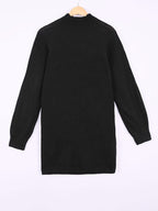 Ribbed Knit Sweater Dress Women's Half-Turtleneck Oversized Long Sleeve – Casual, Office, Holiday, Gift