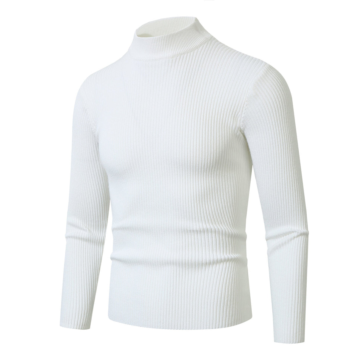 Ribbed Turtleneck Sweater Men's Black Slim Fit Long Sleeve Knit Pullover – Casual, Office