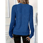 Ribbed Zip-Neck Top Women's Long Sleeve Quarter-Zip Pullover – Casual, Office · Faylori