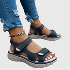 Sandals Black Open-Toe Adjustable Strap Platform Women's – Casual, Summer, Everyday, Comfort Walking