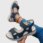 Sandals Black Open-Toe Adjustable Strap Platform Women's – Casual, Summer, Everyday, Comfort Walking